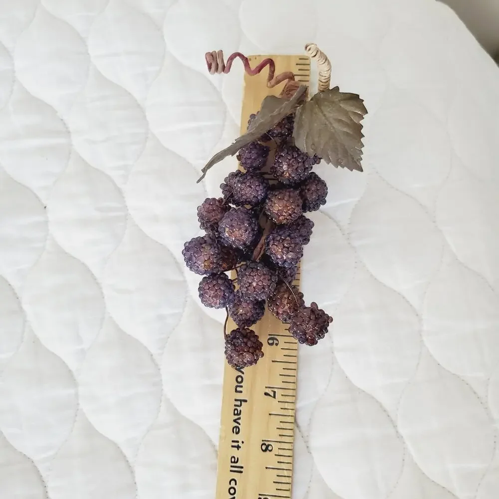 Vintage Beaded Glass Grapes Berry Fruit 8